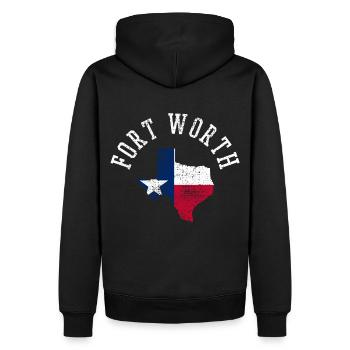 Fort Worth Home State USA Flag Patriotic - Men’s Premium Organic Hoodie - black - Back - Nico (187cm)