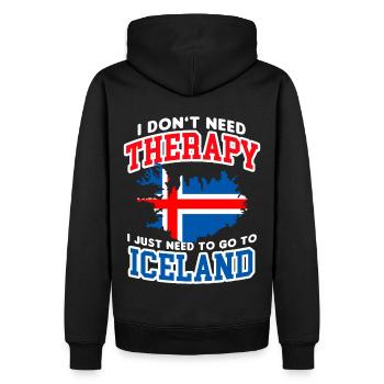 Drapeau islandais embrassant le design des aurores boréales - Sweat à capuche Premium bio Homme - noir - Dos - Nico (187cm)