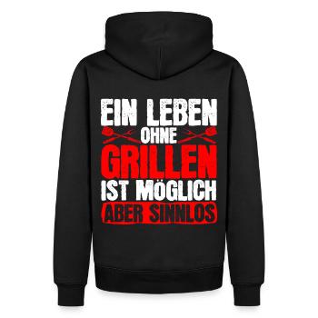 Entfesseln Sie Ihren Inneren Grillmeister Mit - Männer Premium Bio Hoodie - Schwarz - Hinten - Nico (187cm)