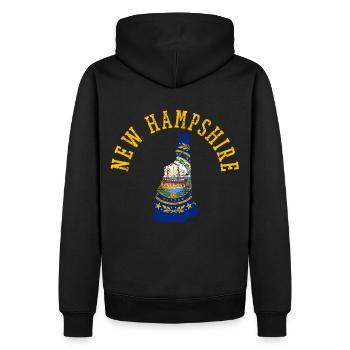 New Hampshire Patriot USA Drapeau Conception de l’État d’origine - Sweat à capuche Premium bio Homme - noir - Dos - Nico (187cm)