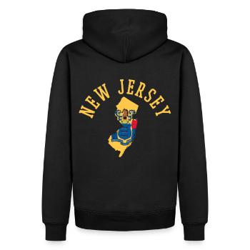 New Jersey Usa Flagge Patriot Heimat Stolz Design - Männer Premium Bio Hoodie - Schwarz - Hinten - Nico (187cm)