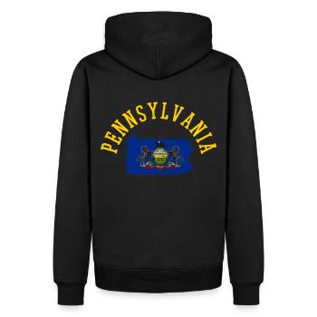 Amour à la Pennsylvanie Drapeau des États-Unis Fierté patriotique - Sweat à capuche Premium bio Homme - noir - Dos - Nico (187cm)
