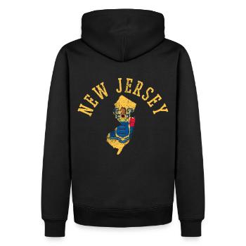 New Jersey USA Flagge Patriot Home State Design - Männer Premium Bio Hoodie - Schwarz - Hinten - Nico (187cm)