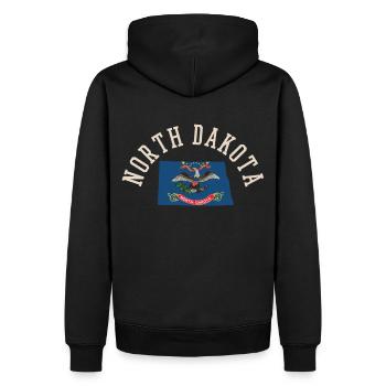 Dakota du Nord Usa Drapeau Patriote Home Pride Design - Sweat à capuche Premium bio Homme - noir - Dos - Nico (187cm)