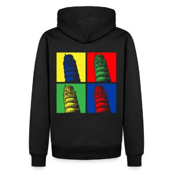 Schiefer Turm von Pisa Lebendige Popkultur - Männer Premium Bio Hoodie - Schwarz - Hinten - Nico (187cm)