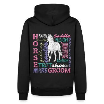 Gallop Into Style Horse Head Barn Design - Männer Premium Bio Hoodie - Schwarz - Hinten - Nico (187cm)