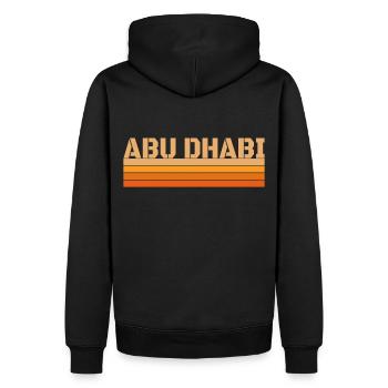 Umfassen Sie die Essenz der Emirate mit diesem - Männer Premium Bio Hoodie - Schwarz - Hinten - Nico (187cm)