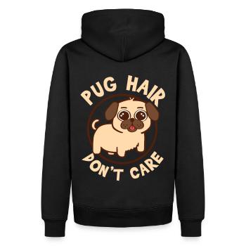 Entzückendes Mops-Lebensdesign für Hundemütter - Männer Premium Bio Hoodie - Schwarz - Hinten - Nico (187cm)