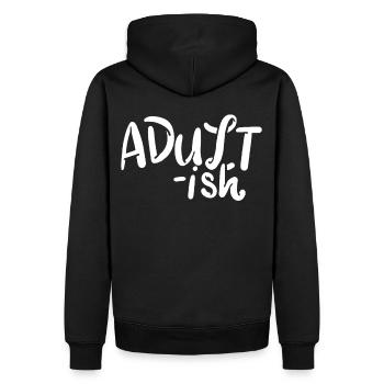 Embrace adult life with fun - Men’s Premium Organic Hoodie - black - Back - Nico (187cm)