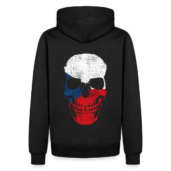 Patriotisme tchéco-américain, - Sweat à capuche Premium bio Homme - noir - Dos - Nico (187cm)