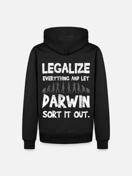 Evolutionary humor meets Darwinism - Men’s Premium Organic Hoodie - black