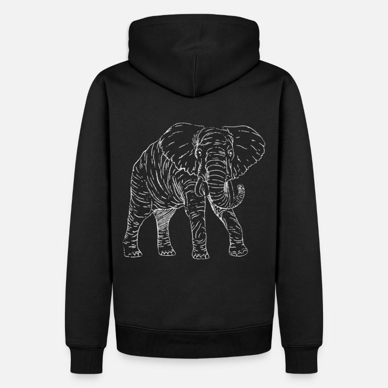 Conception d’animaux spirituels d’éléphant rétro - Sweat à capuche Premium bio Homme - noir