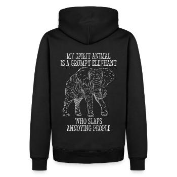 Elephant Spirit Animal Retro Design Vintage Feeling - Men’s Premium Organic Hoodie - black - Back - Nico (187cm)