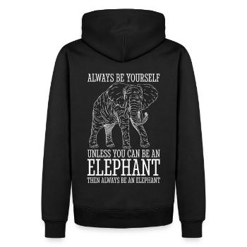 Elefant Spirit Animal Liebe Vintage Design - Männer Premium Bio Hoodie - Schwarz - Hinten - Nico (187cm)