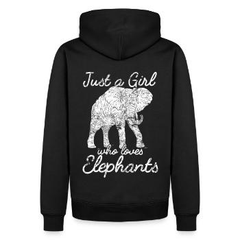 Elefantenliebe Im Retro Design Für Geisttier Fans - Männer Premium Bio Hoodie - Schwarz - Hinten - Nico (187cm)