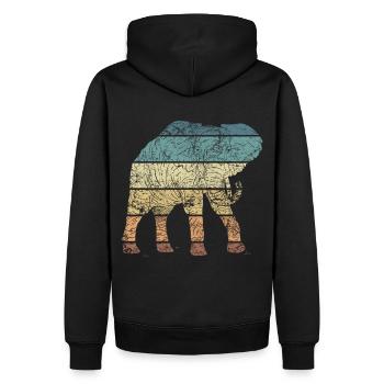 Elefant Spirit Tier Retro Liebe Vintage Design - Männer Premium Bio Hoodie - Schwarz - Hinten - Nico (187cm)