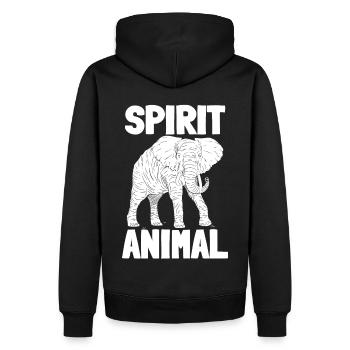 Design d’animal éléphant vintage rétro - Sweat à capuche Premium bio Homme - noir - Dos - Nico (187cm)