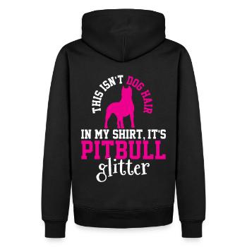 Das ist kein Hundehaar, es ist Pitbull-Glitzer - Männer Premium Bio Hoodie - Schwarz - Hinten - Nico (187cm)