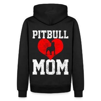 Maman Pitbull Amour Maman Unique - Sweat à capuche Premium bio Homme - noir - Dos - Nico (187cm)