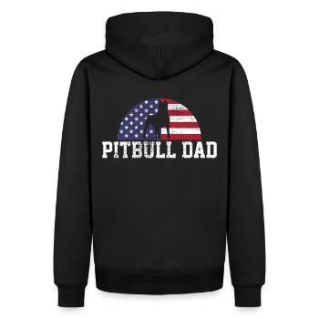 Pitbull Dad Papa Love Bond Unique Design - Sweat à capuche Premium bio Homme - noir - Dos - Nico (187cm)