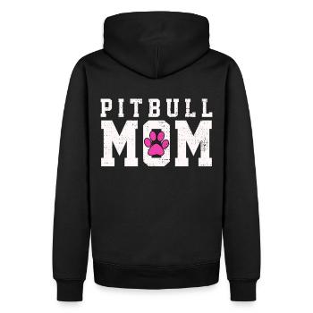 Maman Pitbull Amour Artistique Expression Coeur - Sweat à capuche Premium bio Homme - noir - Dos - Nico (187cm)