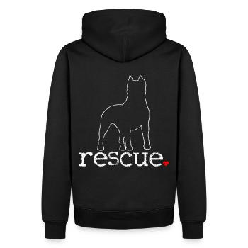 Conception d’illustration unique par Pitbull Rescue - Sweat à capuche Premium bio Homme - noir - Dos - Nico (187cm)