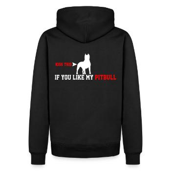 Exprimez votre amour pour les pitbulls avec - Sweat à capuche Premium bio Homme - noir - Dos - Nico (187cm)