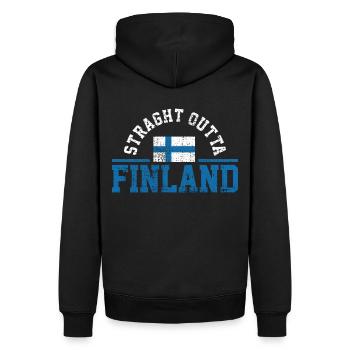 Unique, from the flag of Finland - Men’s Premium Organic Hoodie - black - Back - Nico (187cm)