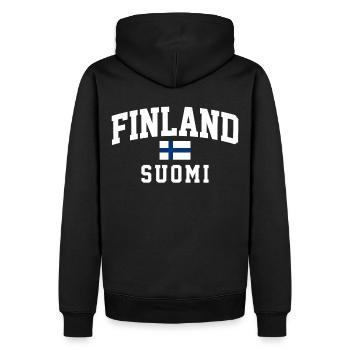 Einzigartige skandinavische Kunst mit - Männer Premium Bio Hoodie - Schwarz - Hinten - Nico (187cm)