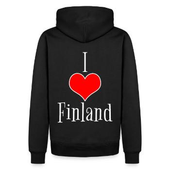 Entdecken Sie die Essenz Finnlands mit unserem - Männer Premium Bio Hoodie - Schwarz - Hinten - Nico (187cm)