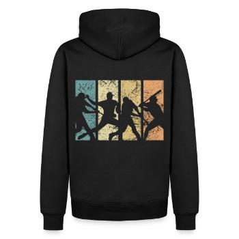 Baseball Rétro Evolution Cool Baseball Drôle - Sweat à capuche Premium bio Homme - noir - Dos - Nico (187cm)