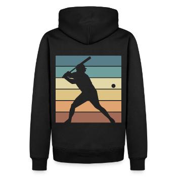 Baseball Retro Evolution Cooler, lustiger - Männer Premium Bio Hoodie - Schwarz - Hinten - Nico (187cm)