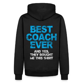 Lustige Baseball-Trainer-Sprüche für coole Fans - Männer Premium Bio Hoodie - Schwarz - Hinten - Nico (187cm)