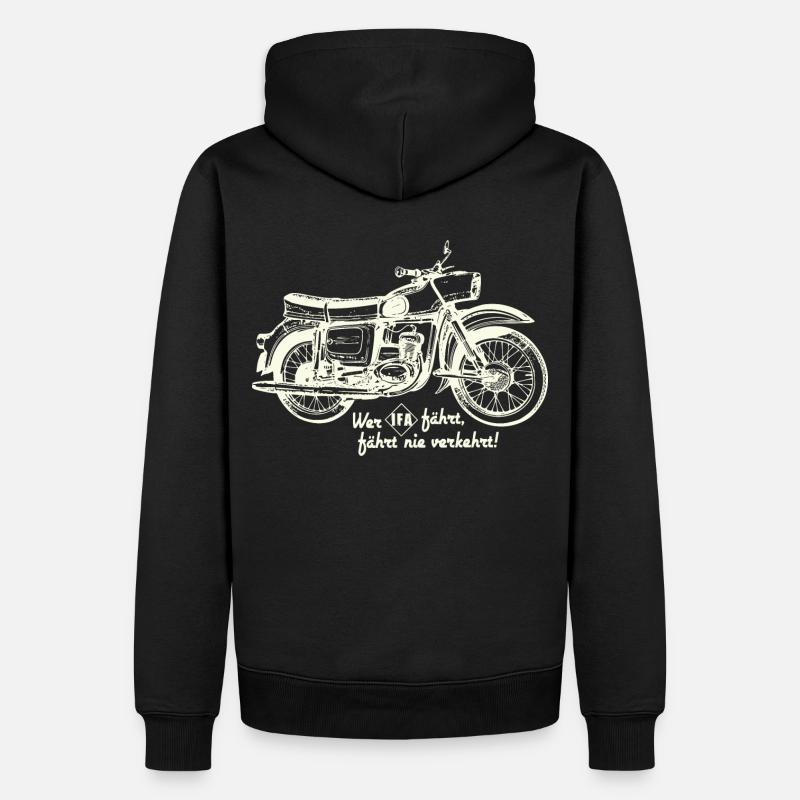 DDR Oldtimer Motorrad - emz Trophy IFA - Männer Premium Bio Hoodie - Schwarz