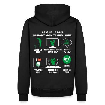 Golf passion joueur de golf temps libre - Sweat à capuche Premium bio Homme - noir - Dos - Nico (187cm)