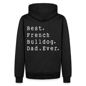 Best . French. Bulldog . Dad. Ever - Männer Premium Bio Hoodie - Schwarz - Hinten - Nico (187cm)