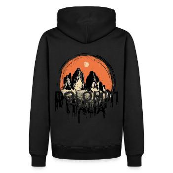 Dolomiti Italia Dolomiten Drei Zinnen Andenken - Männer Premium Bio Hoodie - Schwarz - Hinten - Nico (187cm)