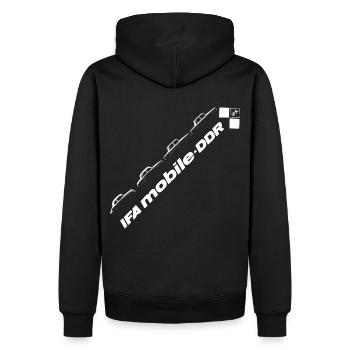Wartburg - IFA mobile DDR - Historique - Sweat à capuche Premium bio Homme - noir - Dos - Nico (187cm)
