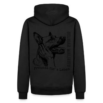 BELGIAN MALINOIS FREUNDE FÜRS LEBEN - Männer Premium Bio Hoodie - Schwarz - Hinten - Nico (187cm)
