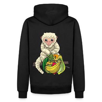 Affe Affen Zoologie Zootiere Kinder Baby Zoo - Männer Premium Bio Hoodie - Schwarz - Hinten - Nico (187cm)