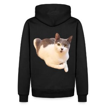 Mignon Compagnon de chat - Sweat à capuche Premium bio Homme - noir - Dos - Nico (187cm)