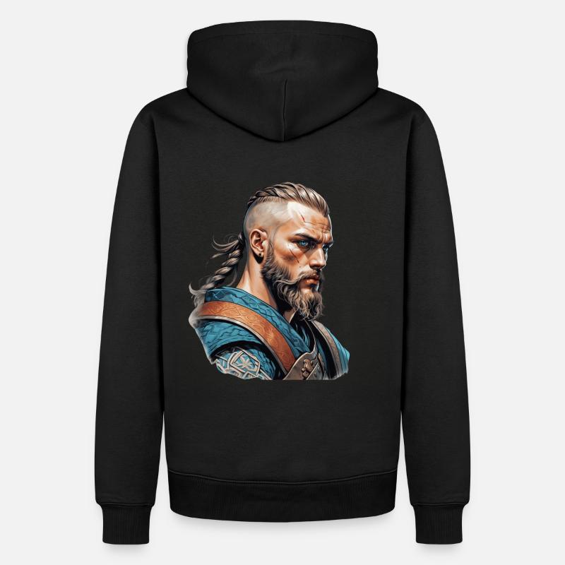 Wikinger Barbar Krieger - Männer Premium Bio Hoodie - Schwarz