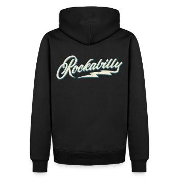 Rockabilly - 50s Retro - 1950er Jahre Rock n Roll - Männer Premium Bio Hoodie - Schwarz - Hinten - Nico (187cm)