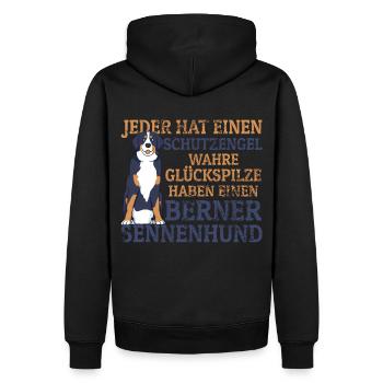 Berner Sennenhund Sennenhunde Schutzengel - Männer Premium Bio Hoodie - Schwarz - Hinten - Nico (187cm)