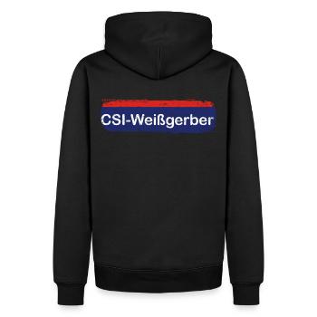 Weißgerber Polizei Forensiker - Männer Premium Bio Hoodie - Schwarz - Hinten - Nico (187cm)