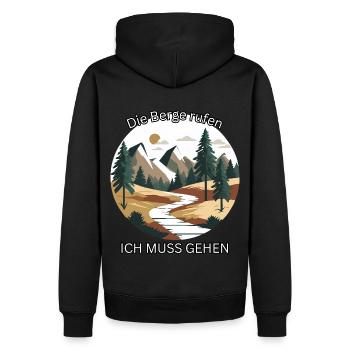 La montagne vous appelle – Randonnée et aventure - Sweat à capuche Premium bio Homme - noir - Dos - Nico (187cm)