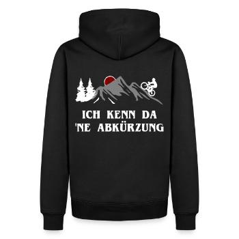 MTB - Ich kenn da ne Abkürzung - Männer Premium Bio Hoodie - Schwarz - Hinten - Nico (187cm)