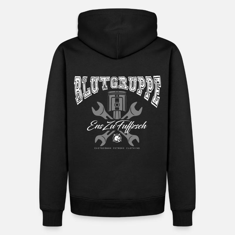 BLUTGRUPPE - EnsZuFuffzsch - 1:50 Ostalgie DDR - Männer Premium Bio Hoodie - Schwarz