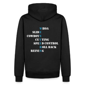 Cowboys de lettrage occidentaux - Sweat à capuche Premium bio Homme - noir - Dos - Nico (187cm)