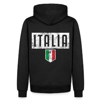 Italienische Flagge Herz Liebe Italien - Männer Premium Bio Hoodie - Schwarz - Hinten - Nico (187cm)